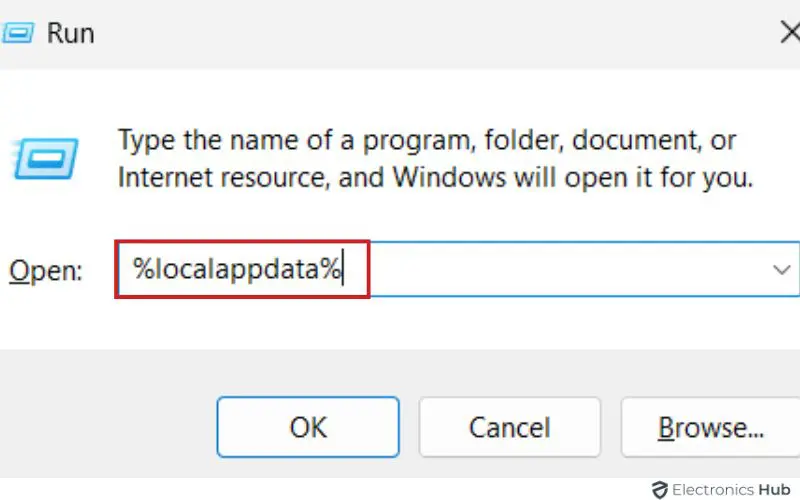 type %localappdata% - update failed Discord